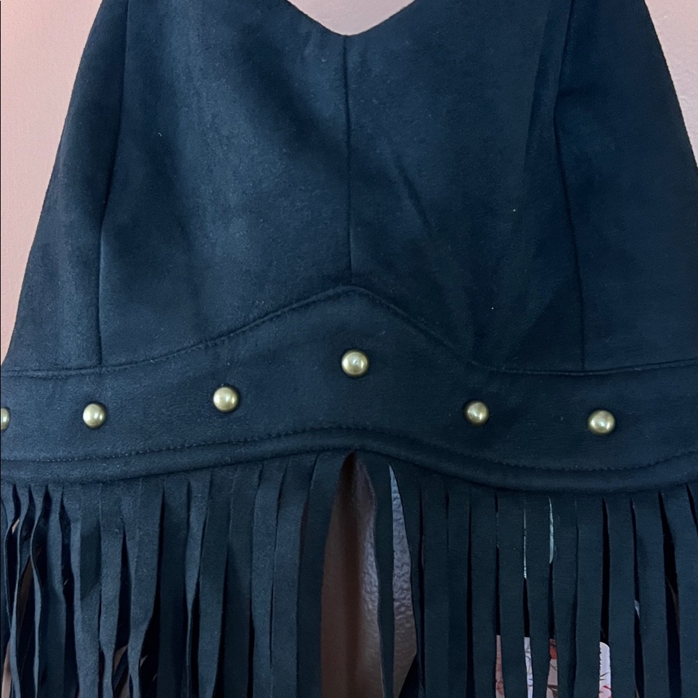 Black Fringe Women's Bag - Picture 5 of 6